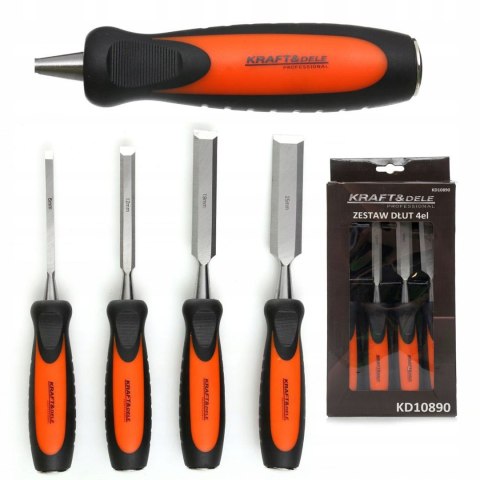 Dłuta do Drewna Kraft&Dele Zestaw 4 sztuki 6/12/19/25 mm