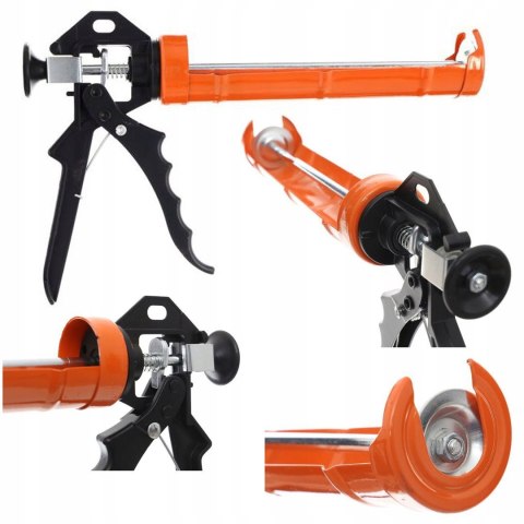 Pistolet Szkieletowy do Mas Fug Silikonu Kleju PRO 300 ml Kraft&Dele