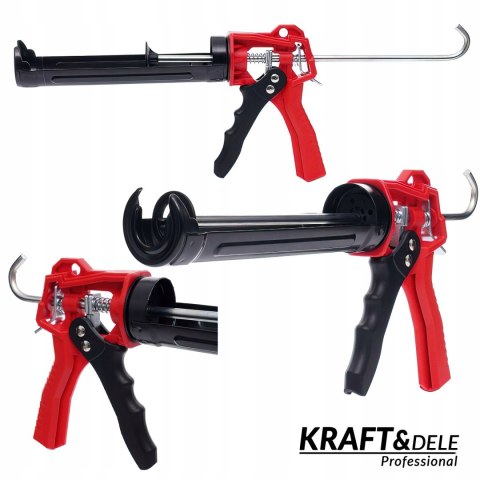 Pistolet Wyciskacz do Silikonu Kleju Mas Fug 300 ml Kraft&Dele