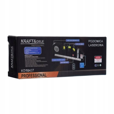 Poziomica Laserowa Libella z miarą 250 cm 2.5 m Kraft&Dele