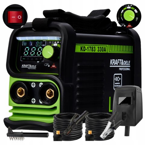 SPAWARKA INWERTOROWA INWERTEROWA 330A LCD MMA IGBT TIG LIFT MASKA PRZEWODY