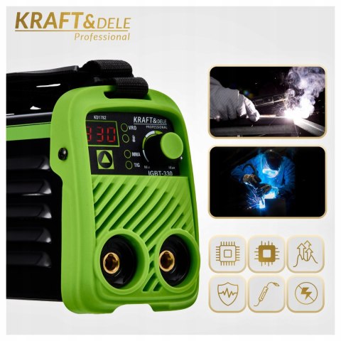 SPAWARKA INWERTOROWA INWERTEROWA 330A LCD MMA IGBT TIG LIFT MASKA PRZEWODY