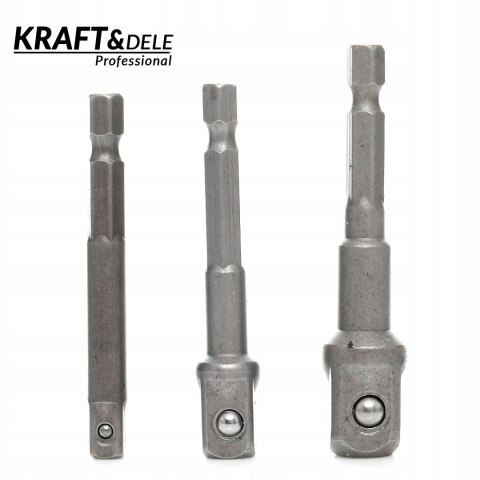 Adaptery na Nasadki 3 Sztuki 1/4", 3/8", 1/2" Cala Kraft&Dele