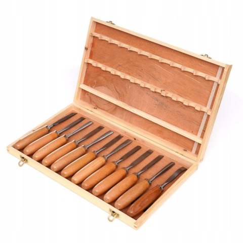 Dłuta rzeżbiarskie zestaw 12szt w walizce KD11775