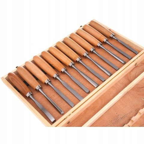 Dłuta rzeżbiarskie zestaw 12szt w walizce KD11775