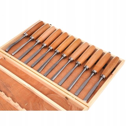 Dłuta rzeżbiarskie zestaw 12szt w walizce KD11775