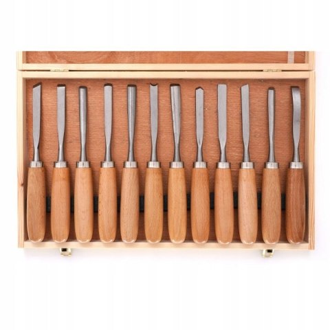 Dłuta rzeżbiarskie zestaw 12szt w walizce KD11775