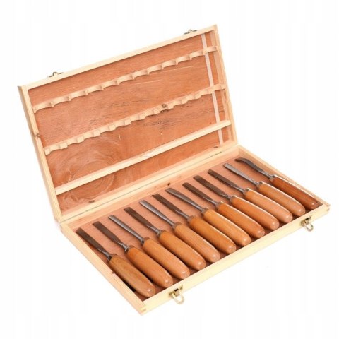 Dłuta rzeżbiarskie zestaw 12szt w walizce KD11775