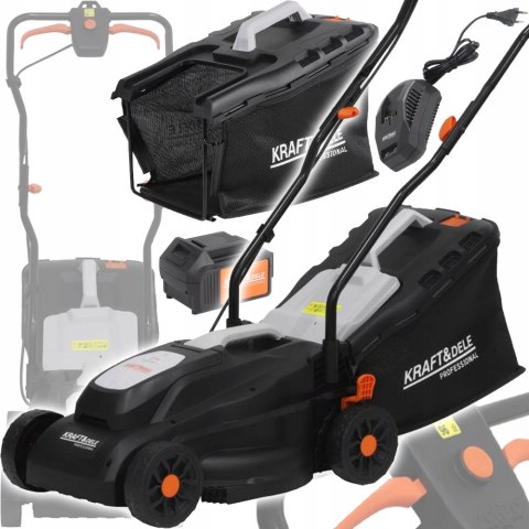 Kosiarka Akumulatorowa Elektryczna do Trawy 21V 4AH Kosz 32L Kraft&Dele