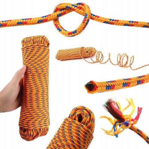 Lina Wielofunkcyjna 5 mm x 50 m Żółta Ogrodowa Namiotu KRAFT&DELE