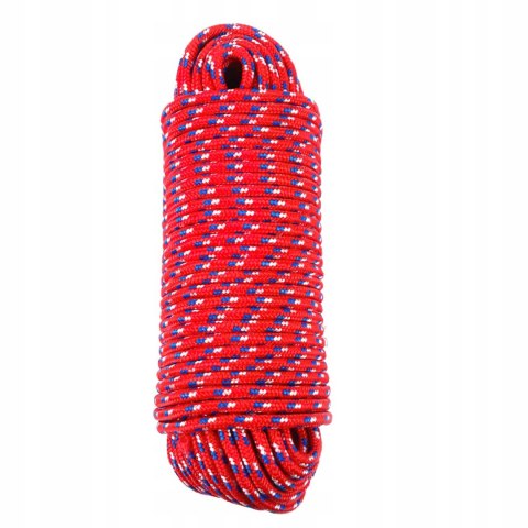 Lina Wielofunkcyjna 8 mm x 50 m Czerwona Ogrodowa Namiotu KRAFT&DELE