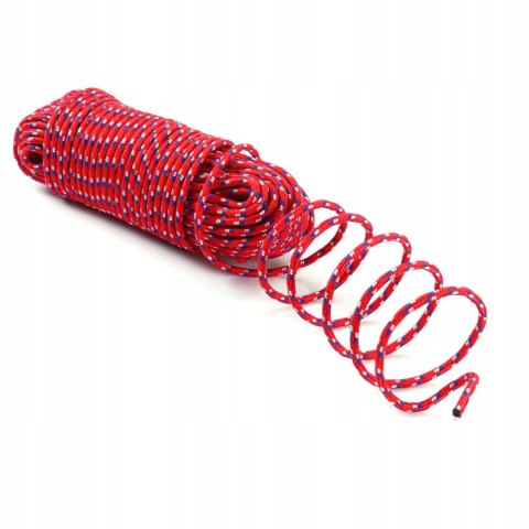 Lina Wielofunkcyjna 8 mm x 50 m Czerwona Ogrodowa Namiotu KRAFT&DELE