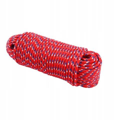 Lina Wielofunkcyjna 8 mm x 50 m Czerwona Ogrodowa Namiotu KRAFT&DELE