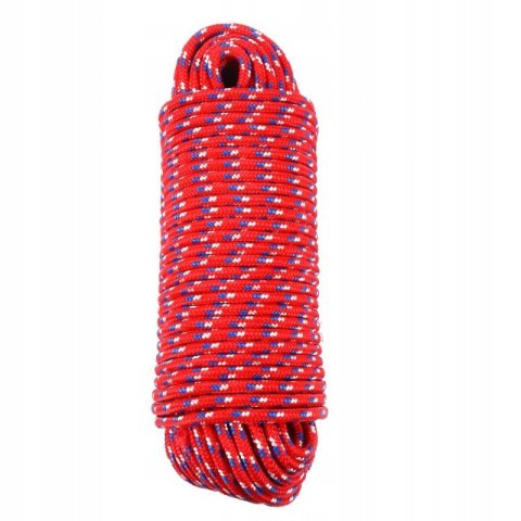 Lina Wielofunkcyjna 8 mm x 50 m Czerwona Ogrodowa Namiotu KRAFT&DELE