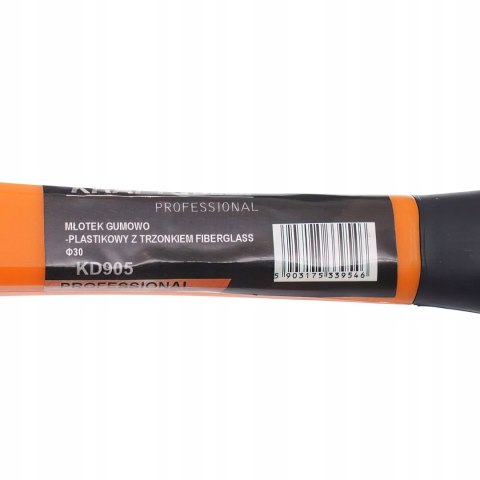 Młotek Gumowo Plastikowy 30 mm FIBREGLASS Rączką 27 cm Kraft&Dele