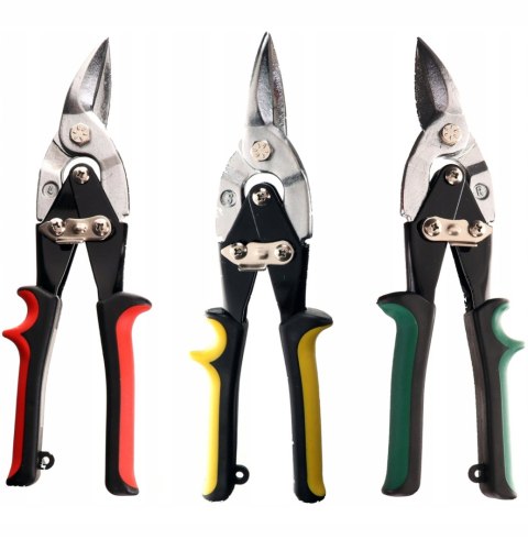 NOŻYCE DO BLACHY LEWE PRAWE PROSTE ZESTAW 3 SZTUKI KD10359