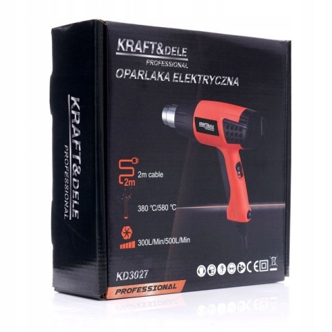 OPALARKA ZGRZEWARKA ELEKTRYCZNA 230V 580C 2000W 2 BIEGI 4 DYSZE KD3027