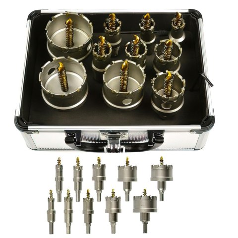 Otwornice Wiertła Widiowe do Metalu Zestaw 10 Sztuk 16-53 mm KRAFT&DELE