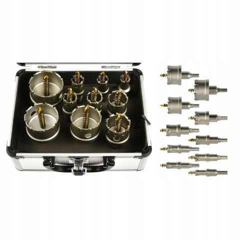 Otwornice Wiertła Widiowe do Metalu Zestaw 10 Sztuk 16-53 mm KRAFT&DELE