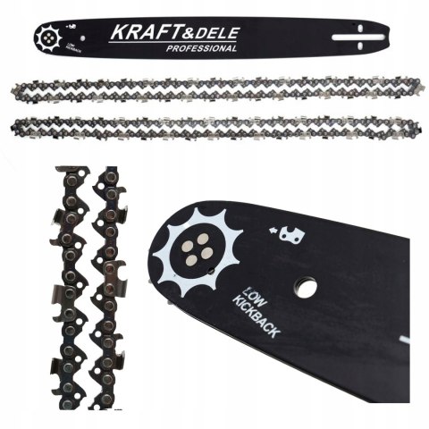 Prowadnica 16"/40cm + 2 łańcuchy do Piły Kraft&Dele KD10152