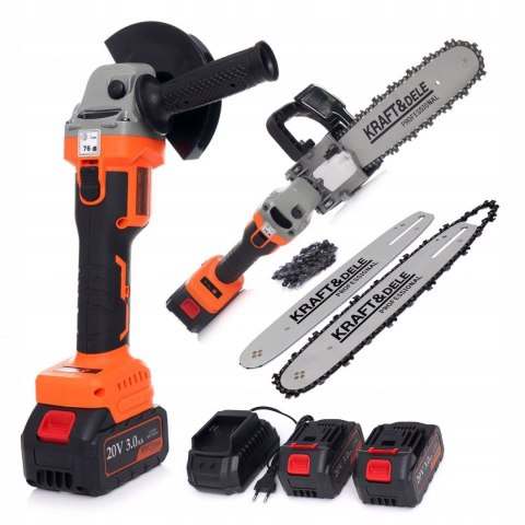 Szlifierka Kątowa tarcza 230 mm Akumulatorowa 2x z Adapter Piły Kraft&Dele