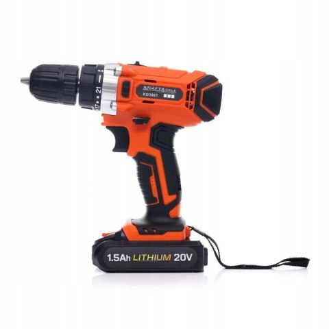 WKRĘTARKA WIERTARKA AKUMULATOROWA 20V LI-ION 2X AKU LCD WALIZKA KD3067