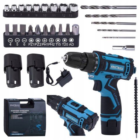 Wiertarko-Wkrętarka Akumulatorowa 18V 1,5Ah Kraft&Dele Zestaw 2x Bateria