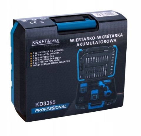 Wiertarko Wkrętarka Akumulatorowa Kraft&Dele 21V 2Ah 2x Bateria Zestaw