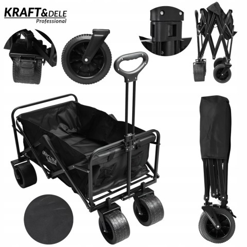 Wózek Transportowy Turystyczny Ogrodowy Składany 160 L Kraft&Dele