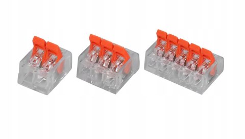 Zestaw Szybkozłączek Elektrycznych Przelotowych do Drutu 0,14-4 mm 55 Sztuk