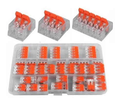 Zestaw Szybkozłączek Elektrycznych Przelotowych do Drutu 0,14-4 mm 55 Sztuk