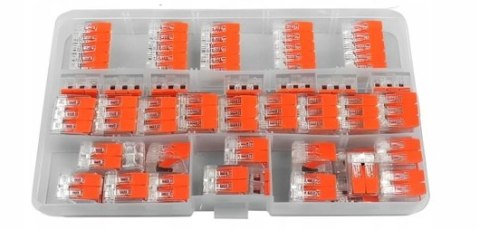 Zestaw Szybkozłączek Elektrycznych Przelotowych do Drutu 0,14-4 mm 55 Sztuk