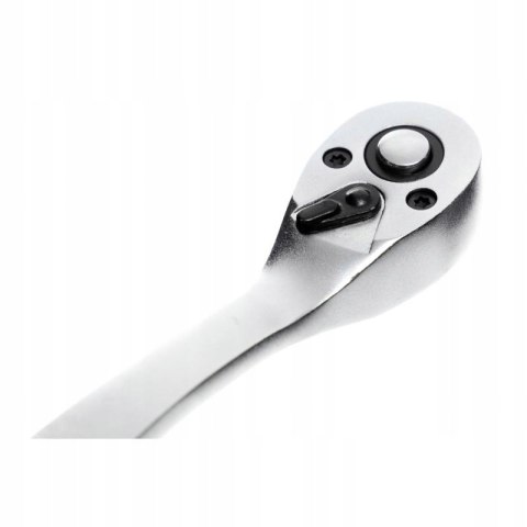 GRZECHOTKA Z ZAKRZYWIONĄ RĄCZKĄ 3/8 CALA 72T 205MM