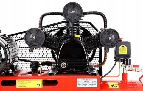 Kompresor Olejowy Sprężarka 100l 8 bar 3 Tłoki 400V 5.6KM/4.1KW Kraft&Dele