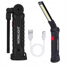 Latarka Warsztatowa Samochodowa LED USB Składana Magnes Obracana 360°