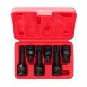 Nasadki Udarowe 1/2" 6 szt. 6-kątne M14 M16 M18 Walizka KRAFT&DELE
