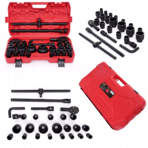 Nasadki Udarowe Wzmocnione Klucze Udarowe 3/4" 6 KĄTNE 26 sztuk Kraft&Dele