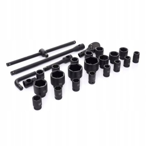 Nasadki Udarowe Wzmocnione Klucze Udarowe 3/4" 6 KĄTNE 26 sztuk Kraft&Dele