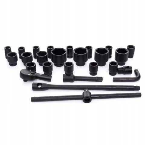 Nasadki Udarowe Wzmocnione Klucze Udarowe 3/4" 6 KĄTNE 26 sztuk Kraft&Dele