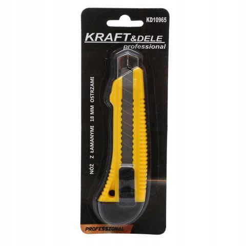Nóż do tapet łamany 18mm żółty Kraft&dele KD10965