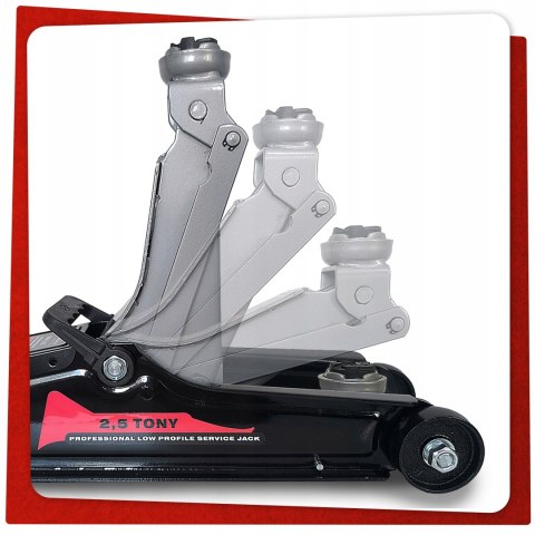 PODNOŚNIK SAMOCHODOWY Niskoprofilowy ŻABA LEWAREK GUMA 2.5T ZAKRES 90-340MM