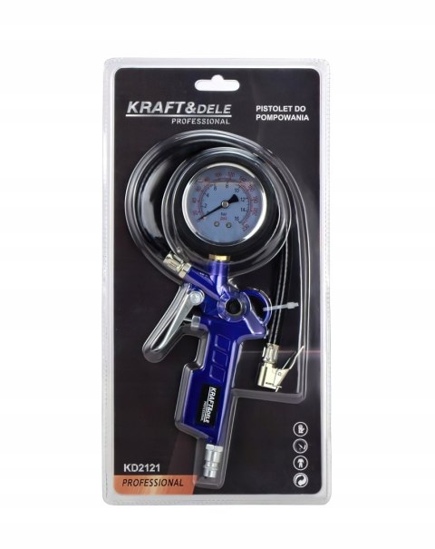 Pistolet do Pompowania Kół Opon Manometr 16 bar 1/4'' KRAFT&DELE