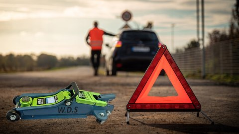 Podnośnik Samochodowy 2,5 T Niskoprofilowy Hydrauliczny 90-340 mm + Guma