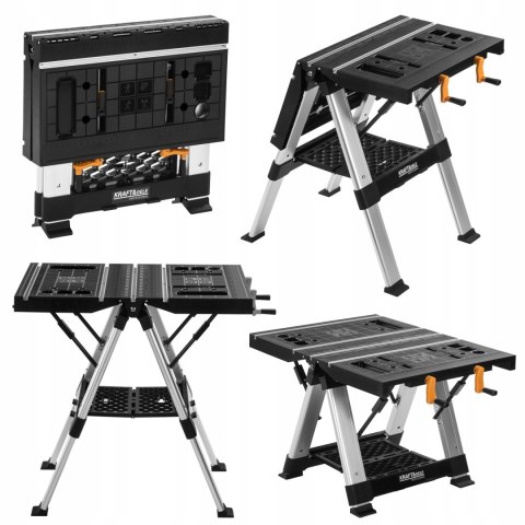 Stół Roboczy Zaciskowy Składany Mocny 350KG 84x81x63 cm Kraft&Dele