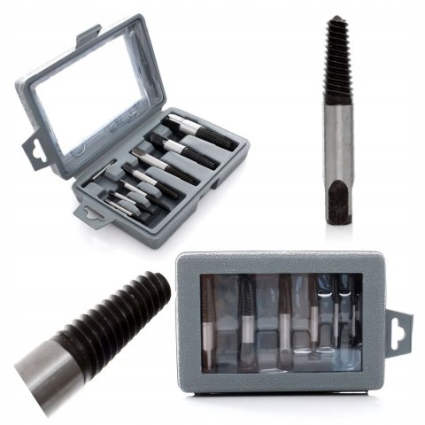 Wykrętaki Zestaw do Zerwanych Uszkodzonych Śrub 8 Elementów Kraft&Dele