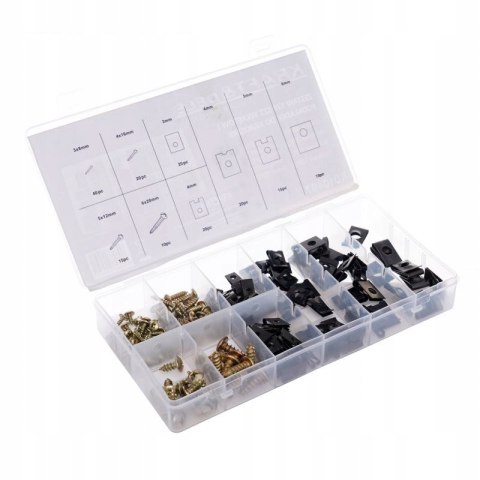 ZESTAW WKRĘTÓW PODKŁADEK DO KAROSERII ZDERZAKA 170 SZT KRAFT&DELE