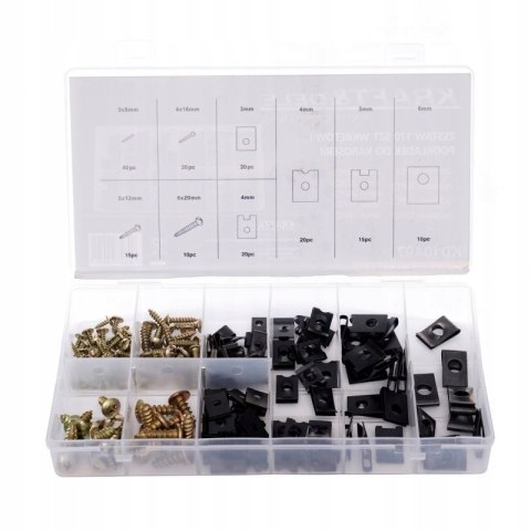 ZESTAW WKRĘTÓW PODKŁADEK DO KAROSERII ZDERZAKA 170 SZT KRAFT&DELE