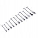 Zestaw Kluczy Płasko-Oczkowych z Grzechotką Łamaną 12 Elementów 8-19 mm