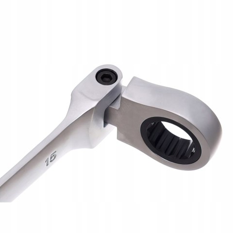 Zestaw Kluczy Płasko-Oczkowych z Grzechotką Łamaną 12 Elementów 8-19 mm