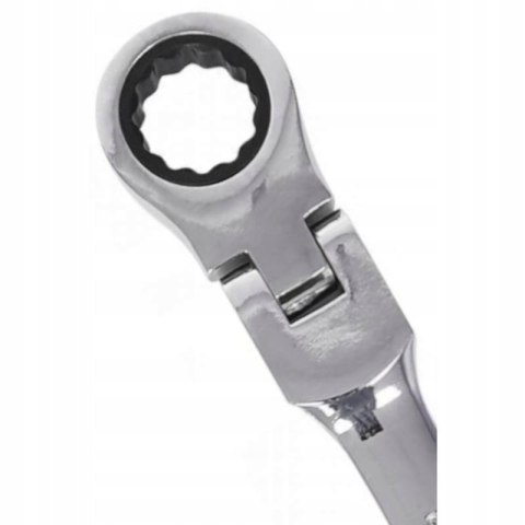 Zestaw Kluczy Płasko-Oczkowych z Grzechotką Łamaną 12 Elementów 8-19 mm